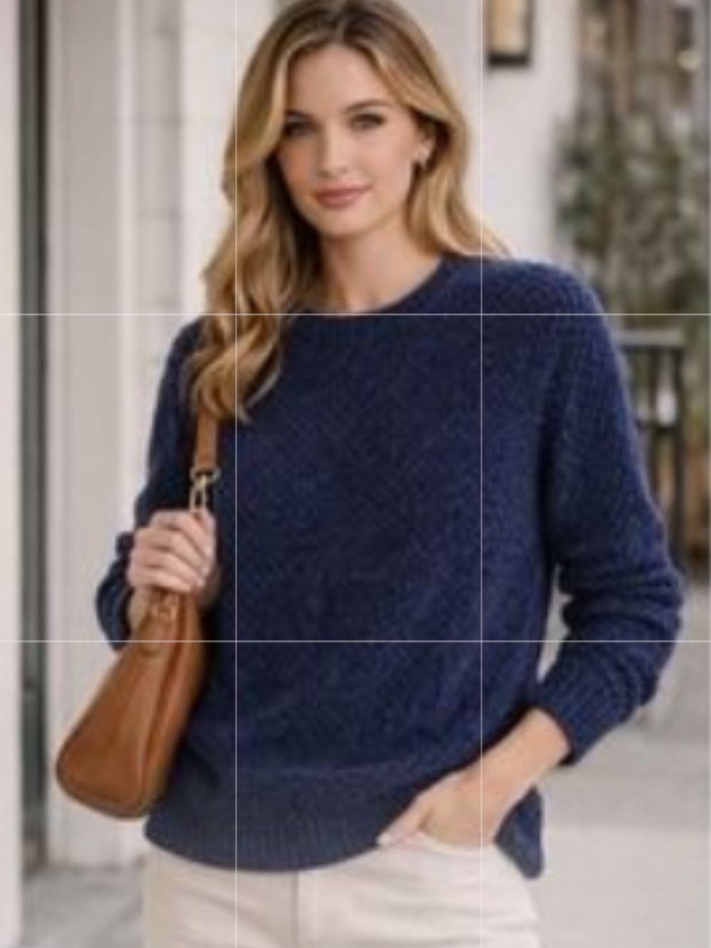 H & M Navy Blue BULKY Cotton Knit sweater